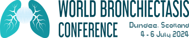 World Bronchiectasis Conference logo for July 4-6, 2024, in Dundee, Scotland